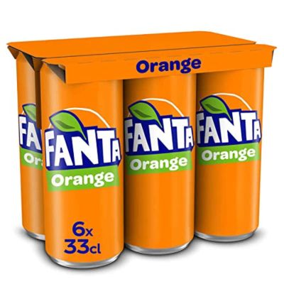 Fanta Orange Soda with Natural Flavours - 6 Cans of 33cl