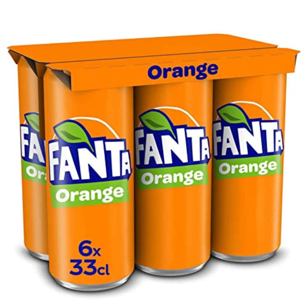 Fanta Orange Soda with Natural Flavours - 6 Cans of 33cl