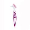 Purple Dual Angled Brush Heads Portable Ergonomic Denture Cleaning Brush Multi-Layered Soft Bristles False Teeth Brush view 1
