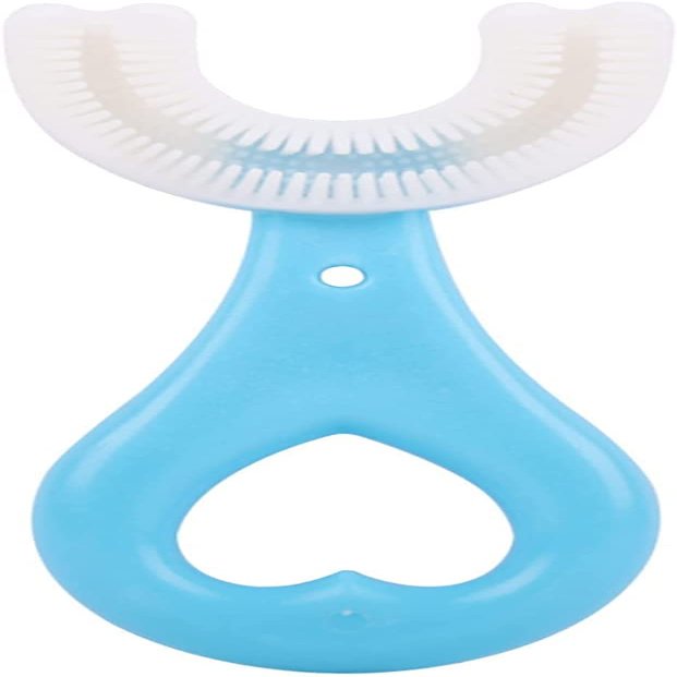 All Rounded Children U Shape Toothbrush, 360 Oral Tooth Cleaning Toothbrush for Childrens Ages 6 to 12 Years Old (Blue, 2~6 Years Old)