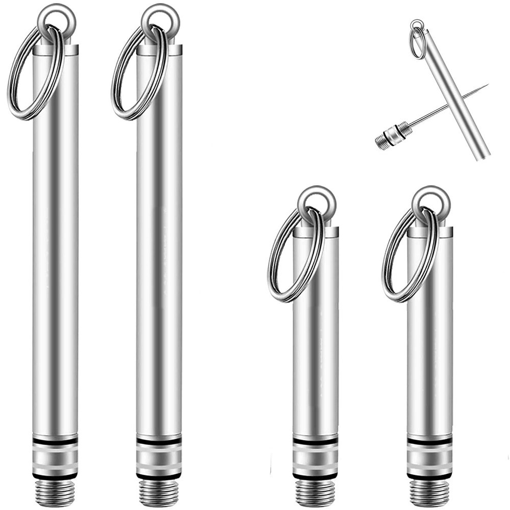 4 Pieces Reusable Titanium toothpicks with Protective Holder, Mini Metal toothpicks, Stainless Steel Portable Toothpick(Silver)