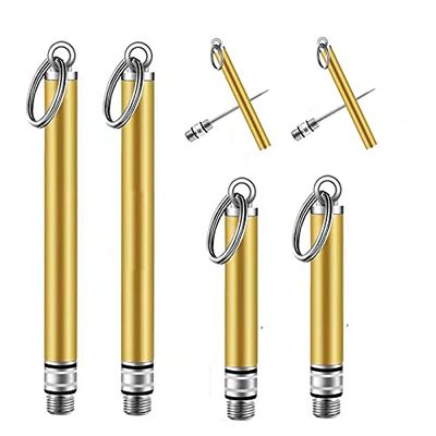 4 Pieces Reusable Titanium toothpicks with Protective Holder, Mini Metal toothpicks, Stainless Steel Portable Toothpick, Household Outdoor (2 Long & 2 ShortGold)