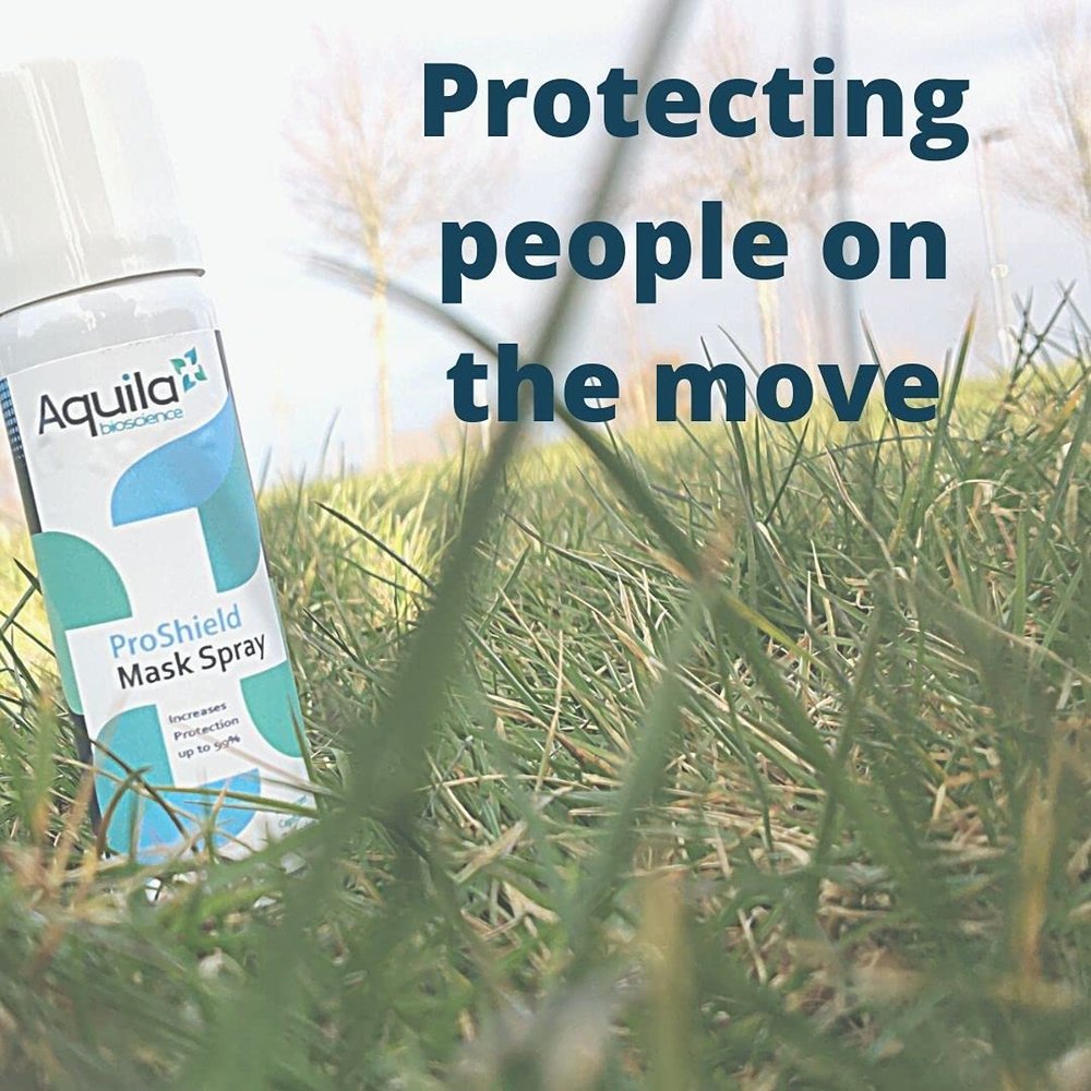 Aquila Bioscience ProShield Mask Spray 3 Bottles, White, 3.38 oz.
