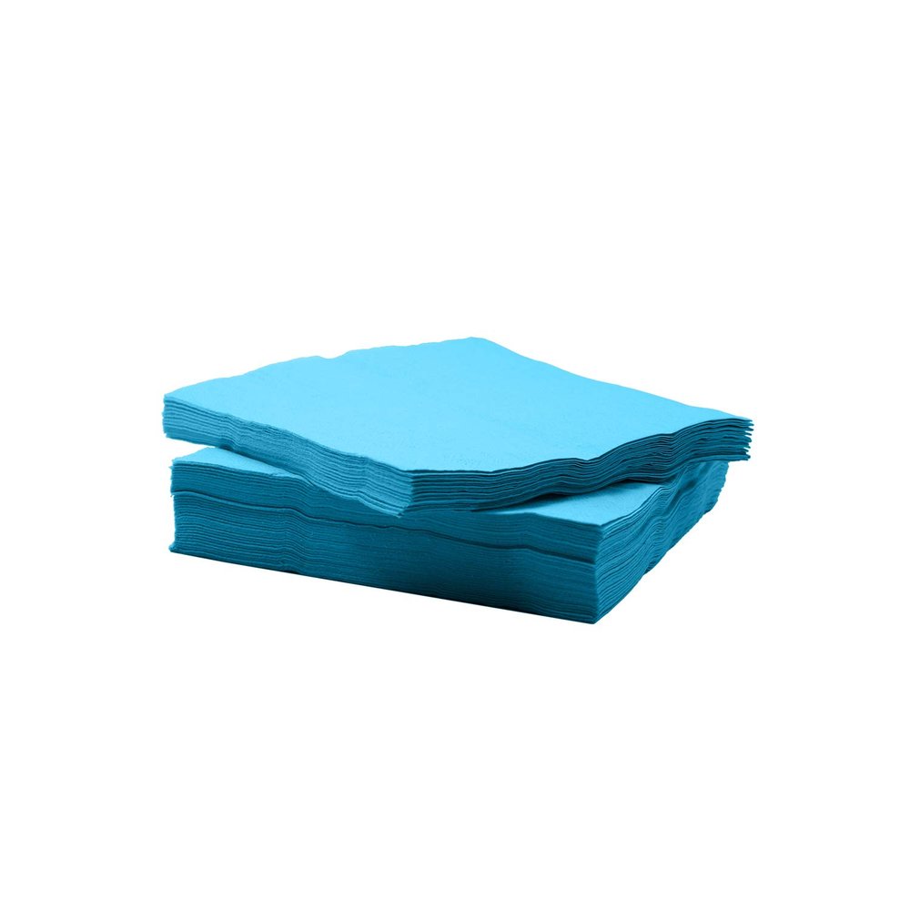 Party Essentials Paper 2-Ply Square Color Napkins, 9.875" x 9.875" Cocktail Beverage, 96-Count, Bright Blue