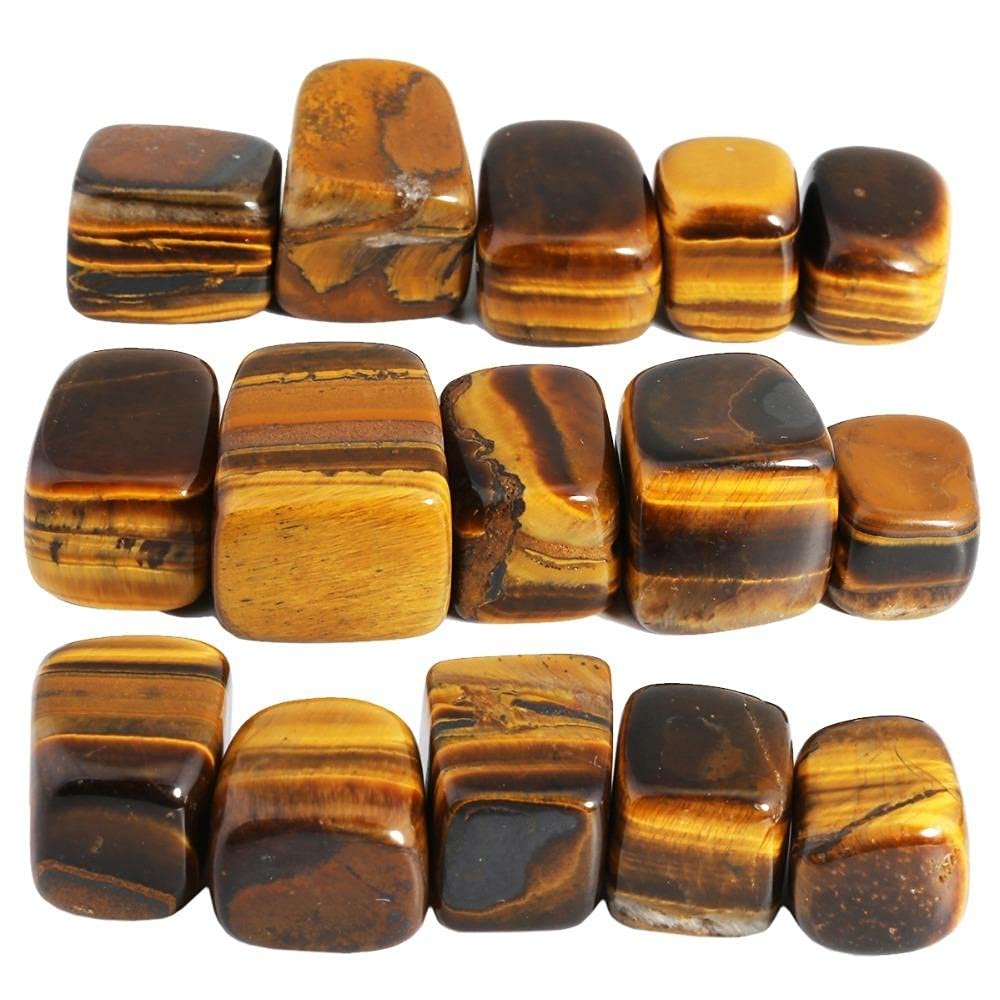 1lb (460g) Tiger's Eye Stone Tumbled Polished Stones for Wicca Reiki Energy Healing Crystal