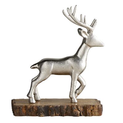 47th & Main Holiday Tabletop Decor, 7.2" Tall, 3D Silver Reindeer