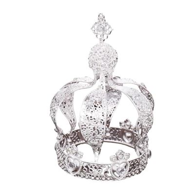 YOVECATHOU Crown Creative Metal Cake Topper Accessory For Wedding Party Special Event Wedding Birthday Baby Shower Decorations Silver