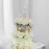 YOVECATHOU Crown Creative Metal Cake Topper Accessory For Wedding Party Special Event Wedding Birthday Baby Shower Decorations Silver view 4