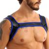 Runhomal Men's Neoprene Custom Harness Shoulder Support Brace Gym Sport Muscles Protector Clubwear Blue L view 2