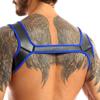 Runhomal Men's Neoprene Custom Harness Shoulder Support Brace Gym Sport Muscles Protector Clubwear Blue L view 3