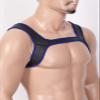 Runhomal Men's Neoprene Custom Harness Shoulder Support Brace Gym Sport Muscles Protector Clubwear Blue L view 4