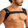 Runhomal Men's Neoprene Custom Harness Shoulder Support Brace Gym Sport Muscles Protector Clubwear Black M view 2