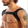 Runhomal Men's Neoprene Custom Harness Shoulder Support Brace Gym Sport Muscles Protector Clubwear Black M view 3