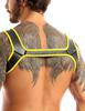 Runhomal Men's Neoprene Custom Harness Shoulder Support Brace Gym Sport Muscles Protector Clubwear Yellow M view 3
