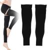 1 Pair Compression Stockings for Men and Women, 23-32 mmHg Pregnancy Support Open Toe Thigh High Compression Socks Full Leg Sleeve for Varicose Veins Treatment (Black - M) view 1