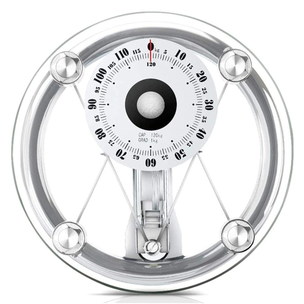 BGHHV Scales for Body Weight Stones And Pounds, Scales for Body Weight Analog with Non-Slip Tempered Glass, Up To 264 Lbs(120Kg), Easy To Read, Battery Free