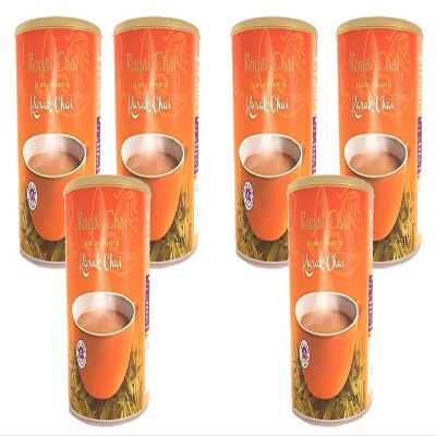 Royal Chai Karak Chai Unsweetened Tub 400g (Pack of 6) Premium Instant Tea Karak Tea Natural Instant Karak Indian Tea