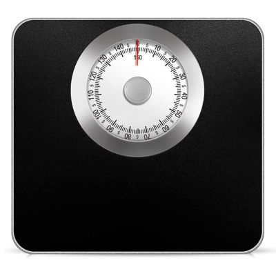 BGHHV Weight Scales for People Bathroom Scale, Easy to Read Analogue Dial, Sturdy Cold Rolled Steel Platform, Weigh up to 150 kg, No Buttons or Batteries,Black