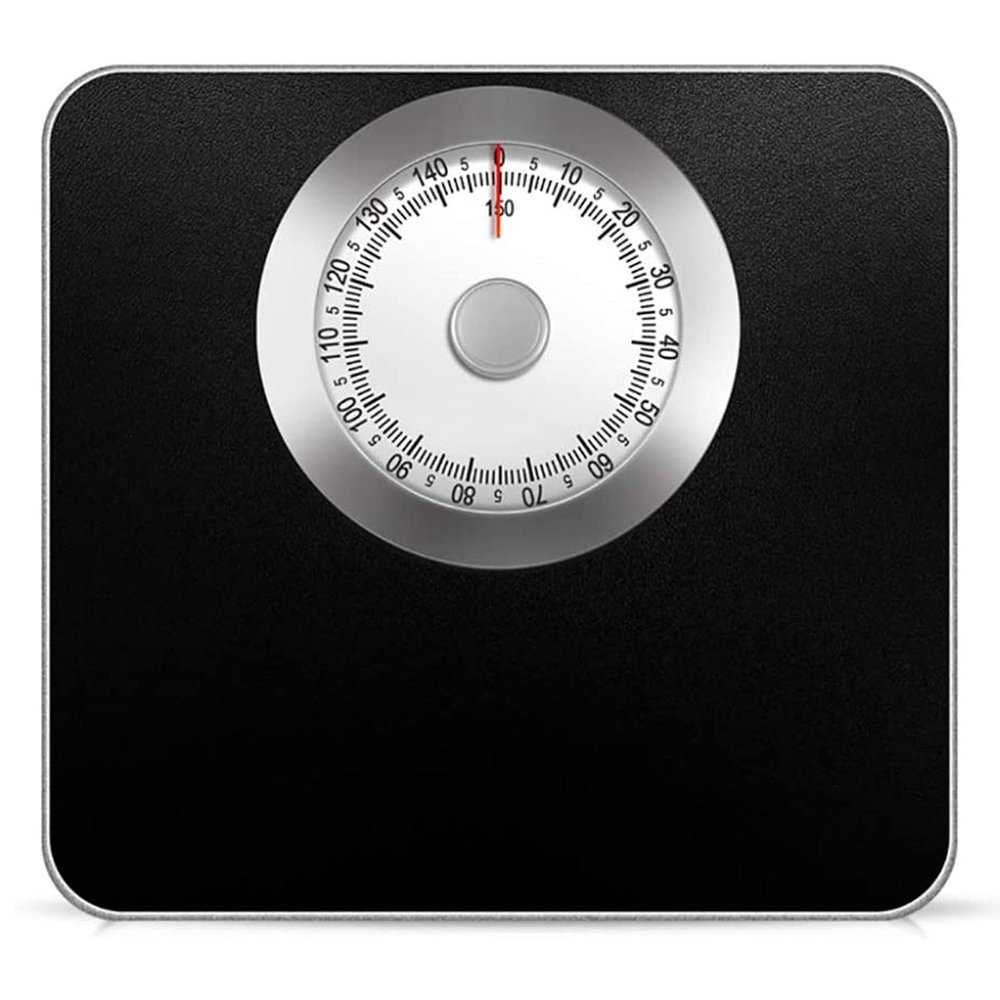 BGHHV Weight Scales for People Bathroom Scale, Easy to Read Analogue Dial, Sturdy Cold Rolled Steel Platform, Weigh up to 150 kg, No Buttons or Batteries,Black