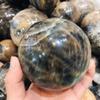 1pc 90mm Natural Black Moonstones Sphere Ball Rock Quartz Black Magic Reiki Decoration Healing Crystal Balls Home Decorative view 3