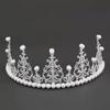 Shining Crown Cake Topper Metal Pearl Wedding Cake Topper Decor for Wedding Birthday Party Decoration Party Decorations Queen Princess Tiara Silver view 1