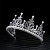 Shining Crown Cake Topper Metal Pearl Wedding Cake Topper Decor for Wedding Birthday Party Decoration Party Decorations Queen Princess Tiara Silver view 4