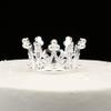 Mini Crown Cake Topper Tiara Small Cupcakes Crown for Baby Shower Birthday Wedding Christmas Princess Theme Party Decorations Newborn Photo Prop Silver view 2