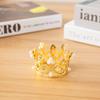 Mini Crown Cake Topper Tiara Small Cupcakes Crown for Baby Shower Birthday Wedding Christmas Princess Theme Party Decorations Newborn Photo Prop Gold view 1