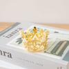 Mini Crown Cake Topper Tiara Small Cupcakes Crown for Baby Shower Birthday Wedding Christmas Princess Theme Party Decorations Newborn Photo Prop Gold view 2