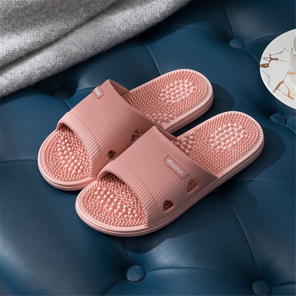 SanQing Women's Pink Reflexology Slippers, Size 40~41, Acupressure Massage, Shiatsu, Arch Pain Relief, Non-Slip, Water Resistant, Indoor/Outdoor