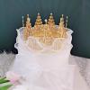 Crown Cake Topper Tiara Hair Ornament Birthday Party Supplies for Centerpieces Wedding Princess Queen Birthday Cake Decoration Gold view 2