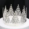 Crown Cake Topper Tiara Hair Ornament Birthday Party Supplies for Centerpieces Wedding Princess Queen Birthday Cake Decoration Silver view 3
