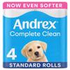 Andrex Classic Clean Toilet Rolls - 4 Toilet Roll Pack - Unbeatable Clean Toilet Rolls with Unique 3D Wave view 1