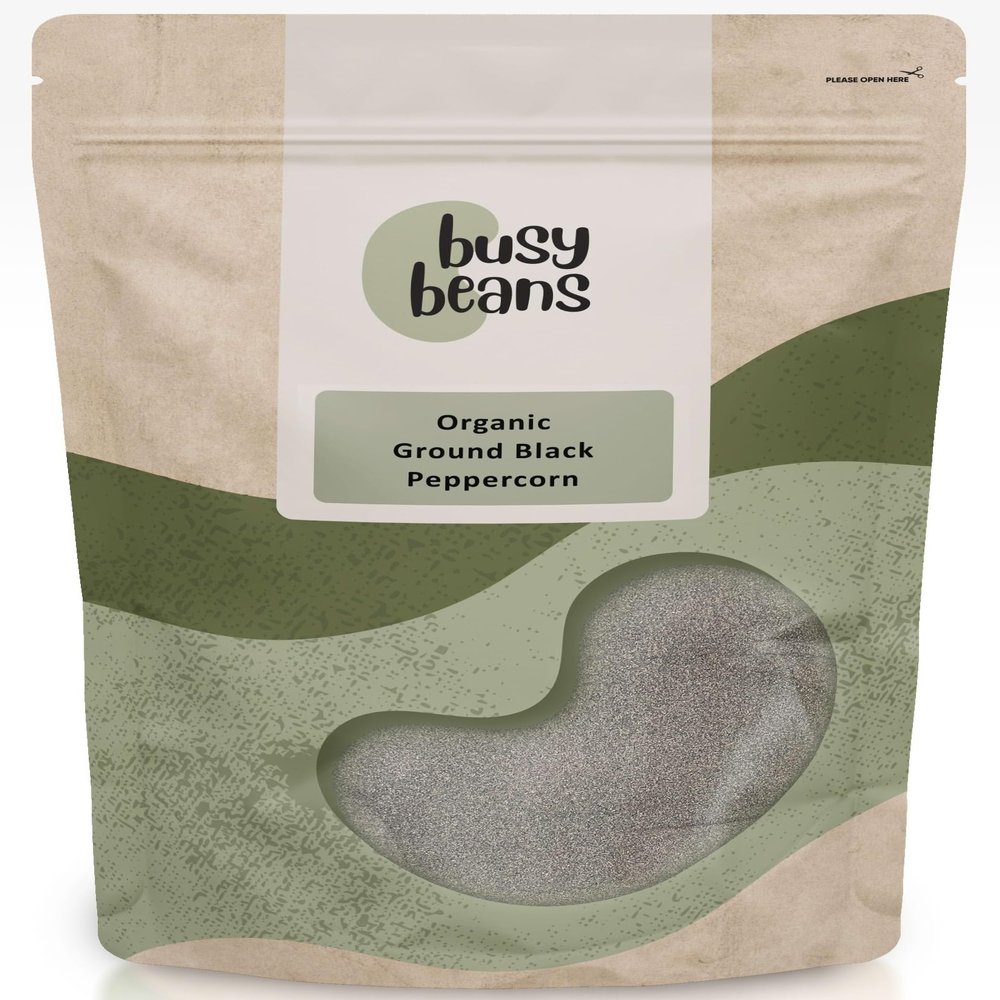 Organic Ground Black Peppercorns - Certified Organic - by Busy Beans Organic (5kg)