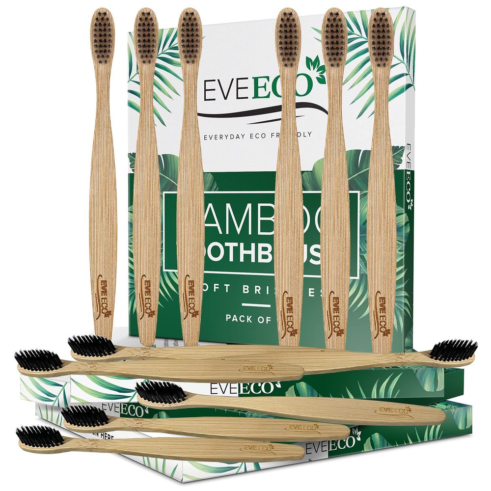 48 Count (4 Boxes of 12) Bamboo Toothbrush I Soft Bristles Best for Sensitive Gums I Charcoal I Vegan I Natural Wood I BPA Fee I Recyclable I Compostable I Biodegradable | Environmentally Friendly