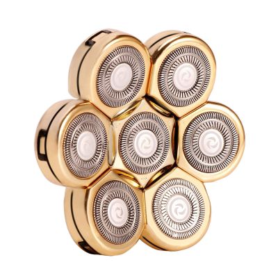 7 Heads Electric Shaver Blades, Floating Washable Blade Electric Razor Shaver Head Replacement For Men(Gold)