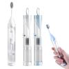 2Pcs Travel Toothbrushes Kit Fold Travel Size Toothbrushes Built-in Travel Toothpaste Container, Including 2 Cleaner Head Soft Bristles for Travel, Camping, School, Business Trip (Blue, White) view 1