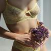MLLM Lace Babydoll,European and American perspective lace women's clothing, sexy underwear two-piece set-yellow_L,sexy lingerie view 4