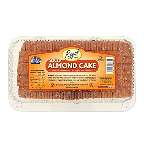 Regal Food Almond Sliced Madeira Cake -Moist and Soft Almond-Studded Tea Cakes -Sliced Almonds with A Classic Touch of Vanilla