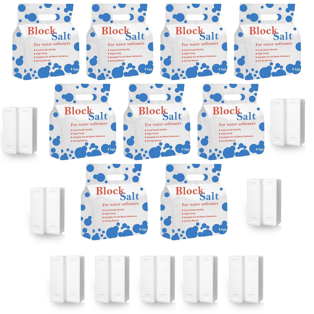 HSD Water Softener Salt Block - 100% Food Grade, Compatible with All Machines - 9 Packs