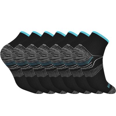 Pnosnesy 3/6/7 Pairs Compression Socks for Men & Women Plantar Fasciitis Socks Low Cut Sports Socks Athletic Socks with Arch Support Plantar Fasciitis