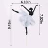 Qertesl Ballet Cake Topper, Black Blue Ballet Girl Cake Decoration, 1 x 7.3"W x 6.5"H, Birthday, Baby Shower, Gender Reveal view 3