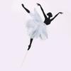 Qertesl Ballet Cake Topper, Black Blue Ballet Girl Cake Decoration, 1 x 7.3"W x 6.5"H, Birthday, Baby Shower, Gender Reveal view 4