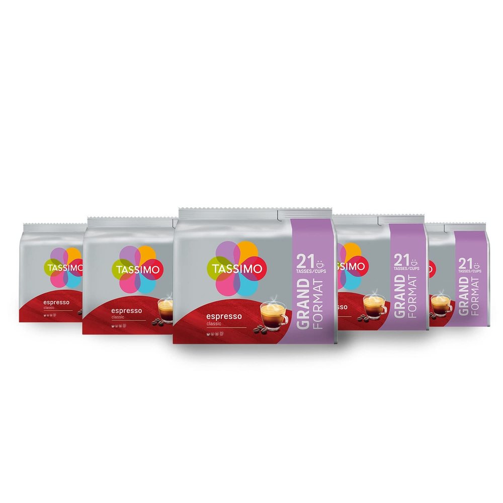 Tassimo Coffee Pods - 105 Classic Espresso Drinks (Set of 5 x 21 Drinks)