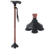 WYZDCP Walking Sticks Nonslip for Elderly, Four-Legged Walking Cane with LED Lights, Telescopic Walking Sticks, Rehabilitation Assistants (Color : Silver) view 2