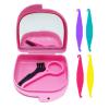 HRASY Oral Care Disassembly Kit/7pcs Including 1 Retainer Case With Mirror and Vent Holes | 1 Aligner Remover Tool | 4 Elastic Rubber Bands Placers | 1 Cleaning Brush (Pink) view 1