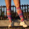 LEVSOX Compression Socks Women and Men, 20-30mmHg, Best for Nurses, Travel, Pregnancy, 3 Pairs Printing, Medium view 3