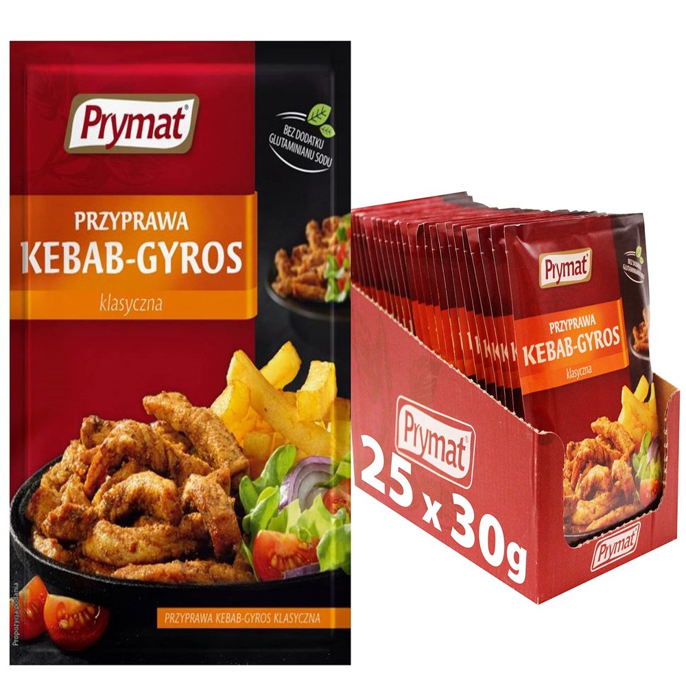 Prymat - Kebab-Gyros Seasoning with Dried Herbs and Spices, 30g (Pack of 25)