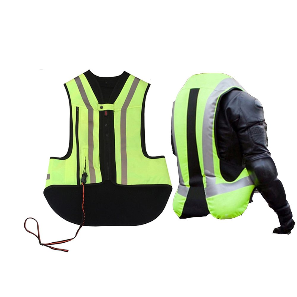 Adult Reflective Vest Airbag Vest Wear-Resistant Tear Fabric, Easy to Clean Suitable for A Year of Men and Women Locomotive Riding Inflatable Vest (Color : Green, Size : S)