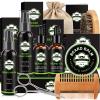 Beard Kit for Men- Beard Grooming Kit with Beard Wash, Beard Conditioner, Beard Oil, Beard Balm, Beard Brush, Beard Comb, Beard Scissors, Storage Bag, E-Book, Gifts for Men Dad Husband Boyfriend view 1
